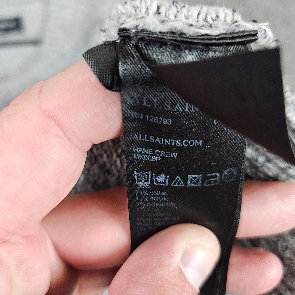 AllSaints Small Hane Crew Sweater Grey Marled Oversized - Picture 6 of 8